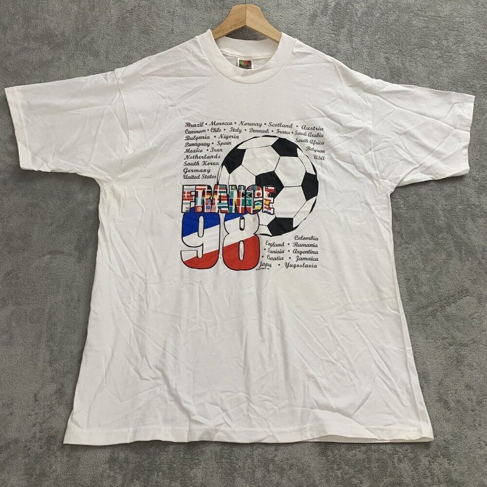 Vintage Shirt Mens XL 1998 Viva La France Champion Du Monde De Futbol World Cup